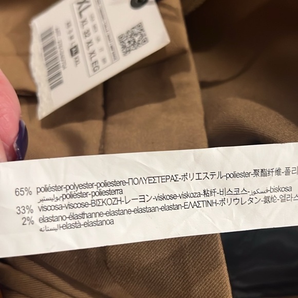 Zara women’s pleated brown wide leg trouser pants size XL NWT - Picture 12 of 12